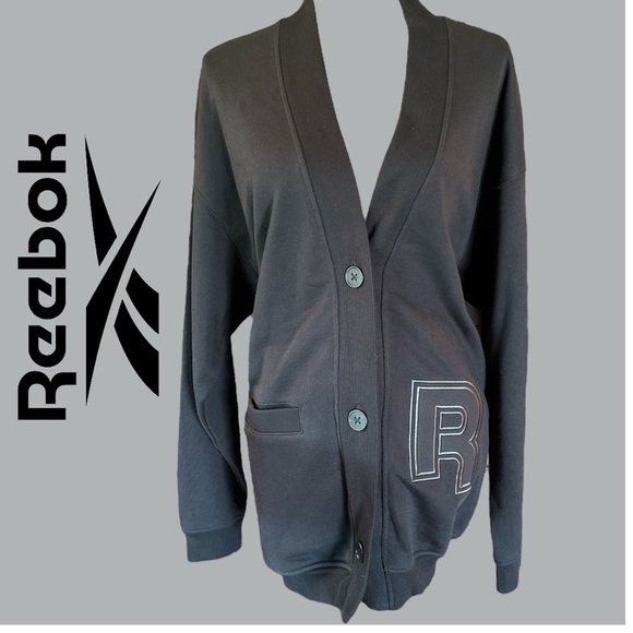 REEBOK Team Cardigan, Women’s Sweatshirt/ Cardigan, Letterman, NEW - Picture 1 of 6